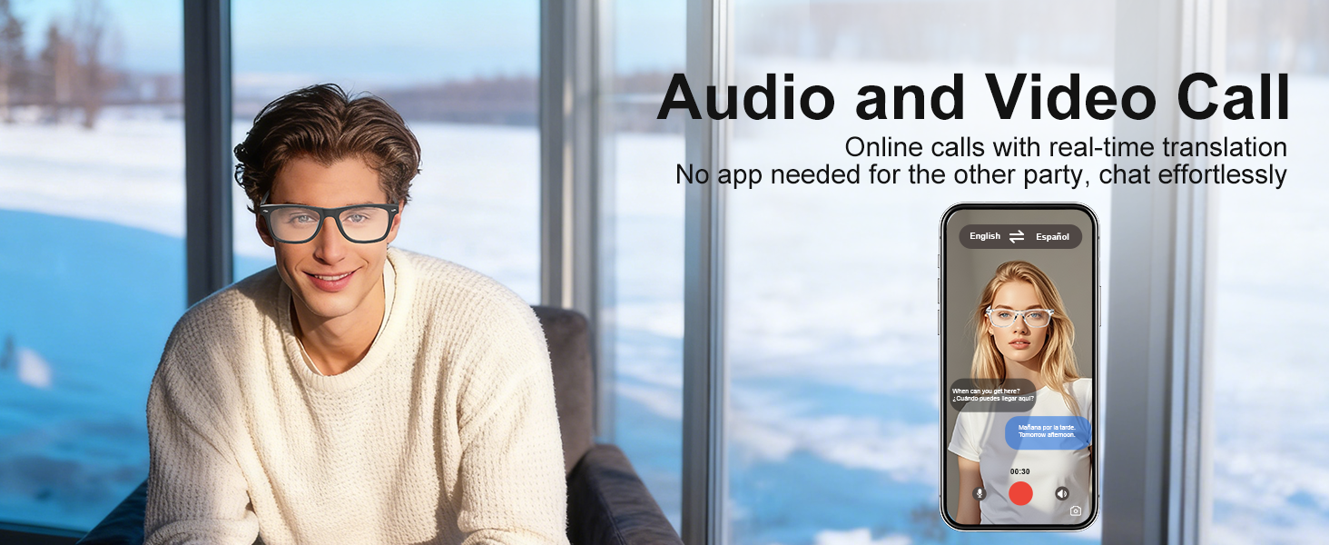 Smart Glasses Women Chat , Bluetooth Transla 414