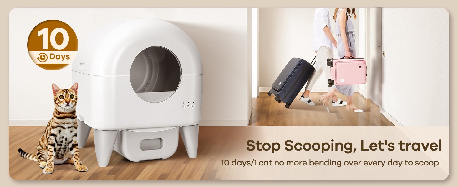 Automatic Self-Cleaning Cat Litter Box for Multiple Cats 551