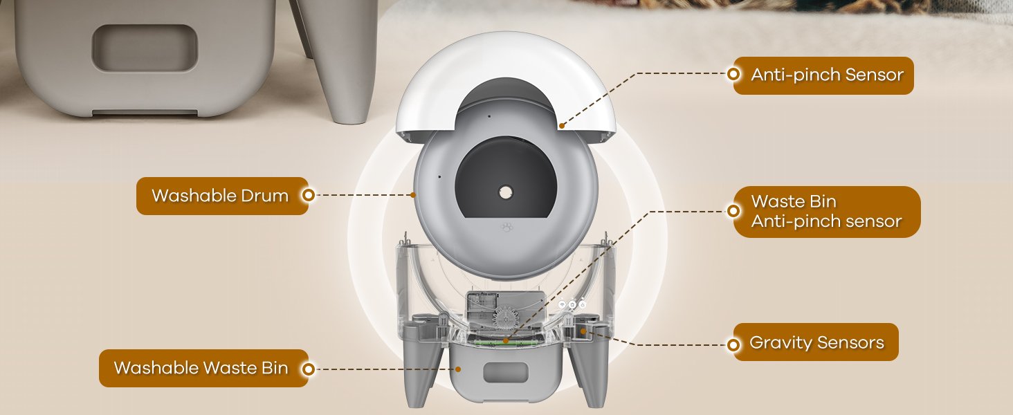 Automatic Self-Cleaning Cat Litter Box for Multiple Cats 546