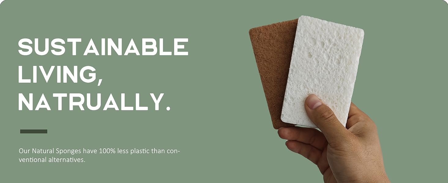 Eco-Friendly Plant-Based Kitchen Sponges - Biodegradable Sisal and H 476