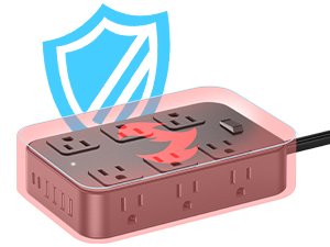 Flat Plug Power Strip Surge Protector Extens 524