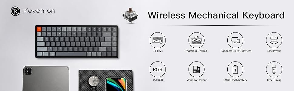 Keychron Version Wireless Gamg Mechanical Keyboard, Blueto 514