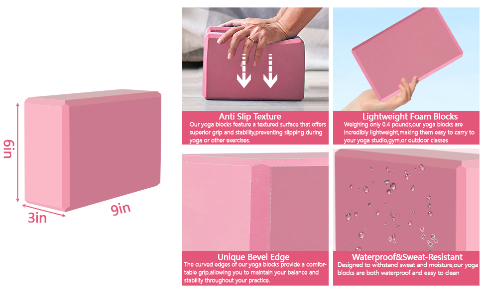 Yoga Block Supportive LatexFree Foam Soft NonSlip Surface 409