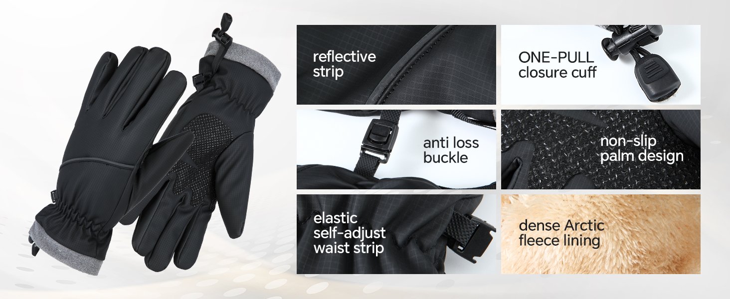 Wter Gloves Waterproof Wdproof Mens Women Thermal 476