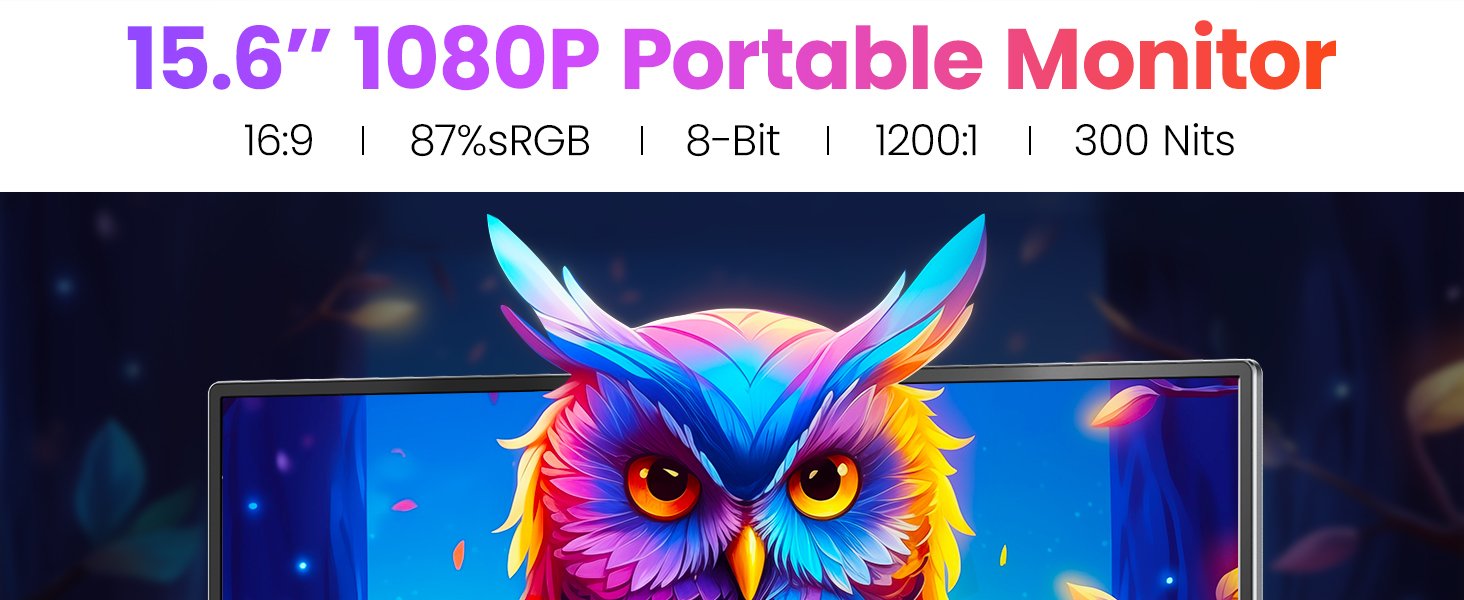 15.6 Inch Portable FHD Monitor with Kickstand & Speakers