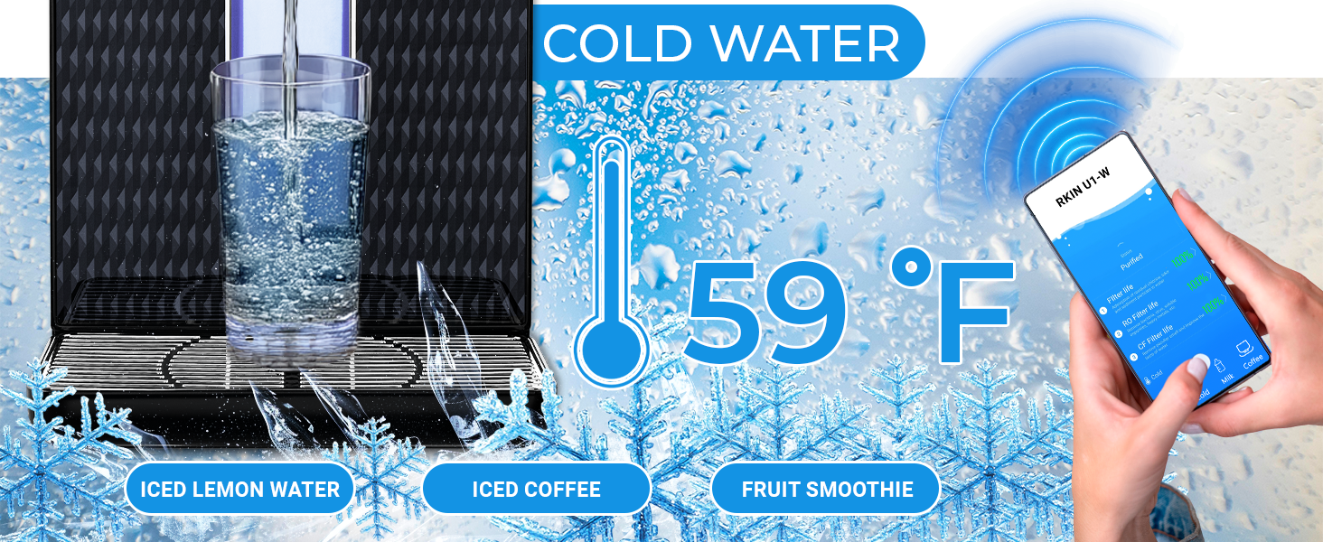 RKIN Cold Countertop Reverse Osmosis Water Filter System - 5-Stage R 525