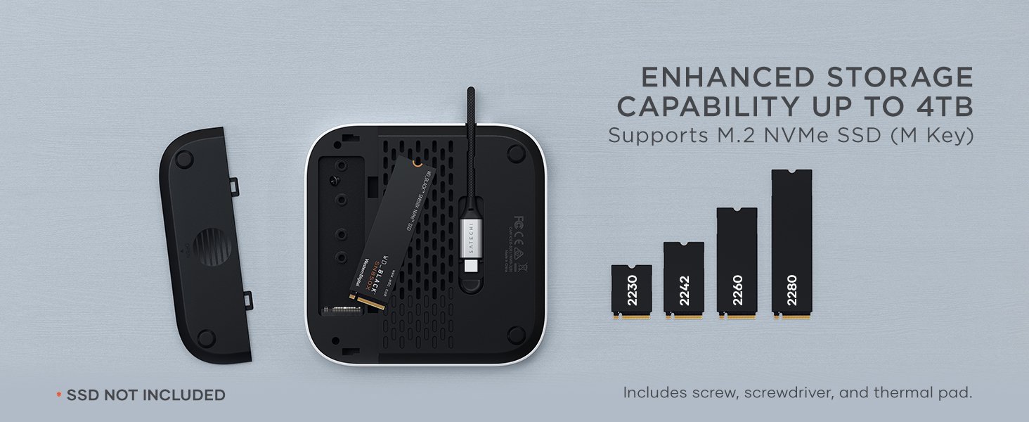 Satechi NVMe Enclosure, Dock 2xUSB 10Gbps 397