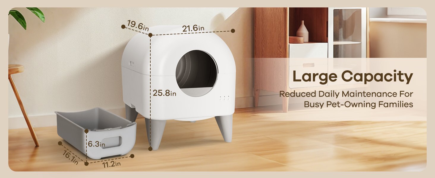 Automatic Self-Cleaning Cat Litter Box for Multiple Cats 550