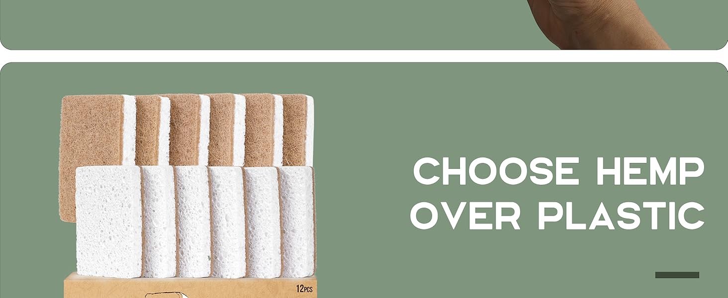 Eco-Friendly Plant-Based Kitchen Sponges - Biodegradable Sisal and H 477