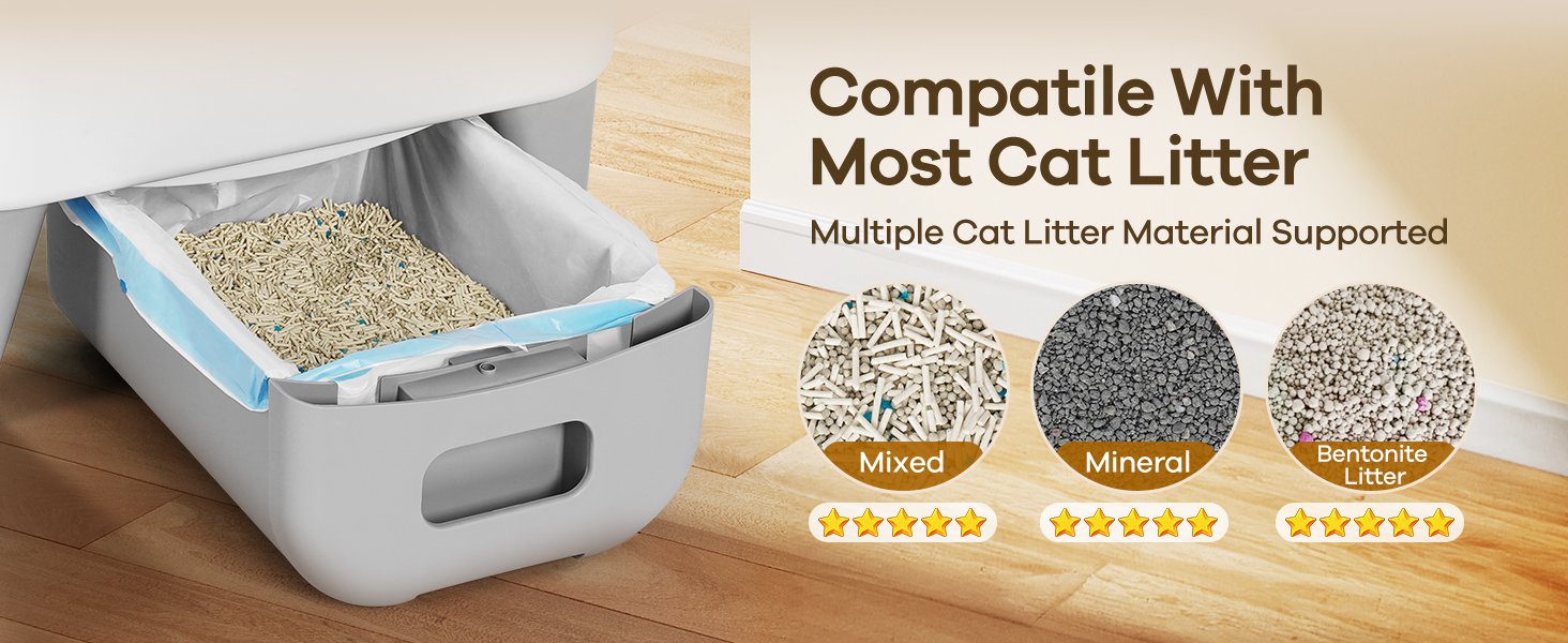 Automatic Self-Cleaning Cat Litter Box for Multiple Cats 552