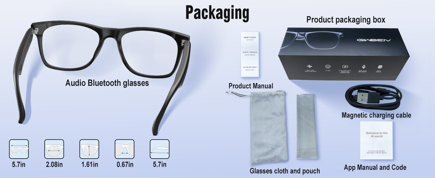 Smart Glasses Women Chat , Bluetooth Transla 424