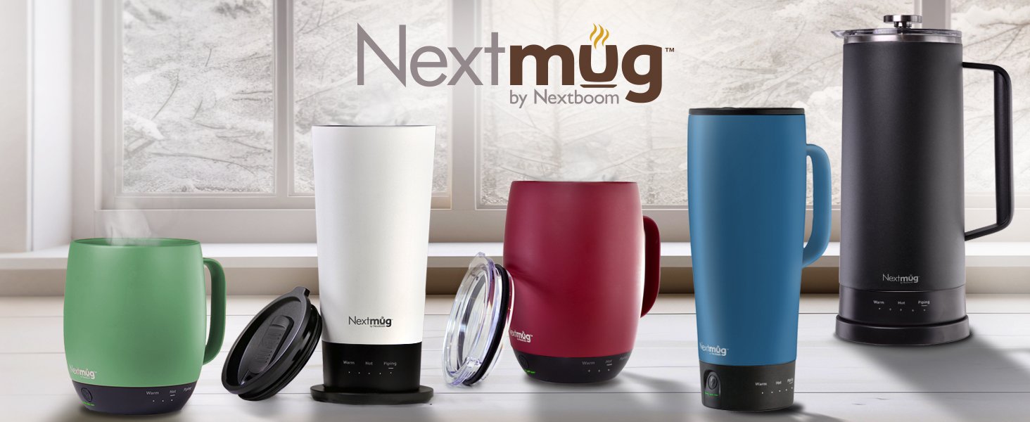 Nextmug Temperatureled, SelfHeatg Travel Burgundy 438