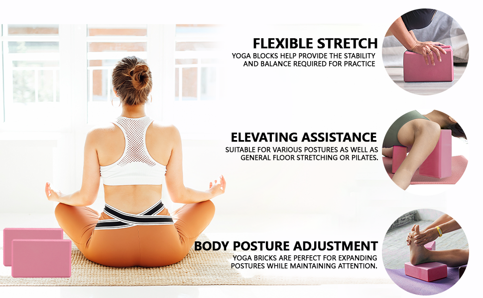 Yoga Block Supportive LatexFree Foam Soft NonSlip Surface 408